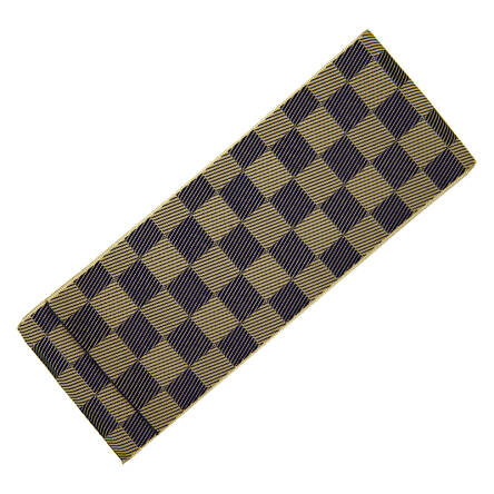 iaido kaku obi SUPREME squares navy blue-beige polyester