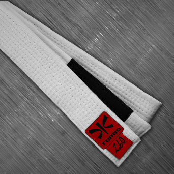 pas biały jiu-jitsu z czarnym panelem, 4cm