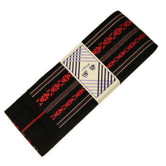 iaido kaku obi SUPREME black/red cotton