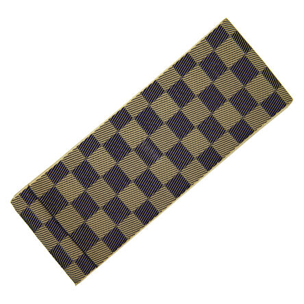 iaido kaku obi SUPREME squares navy blue-beige polyester