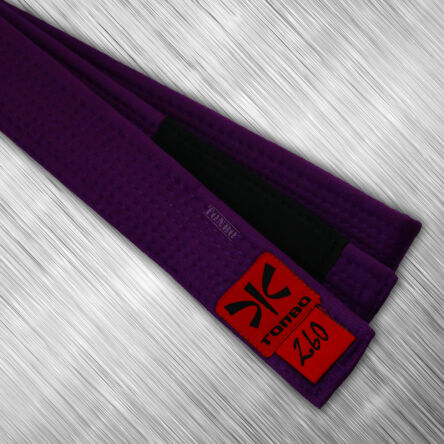 pas purpurowy jiu-jitsu z czarnym panelem, 4cm