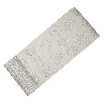 iaido kaku obi CRESTS silver polyester