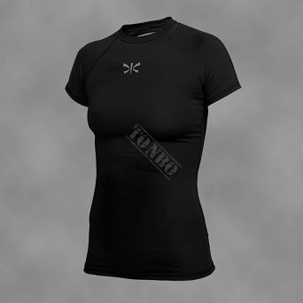 damski rashguard BLACK-REG, krótki rękaw