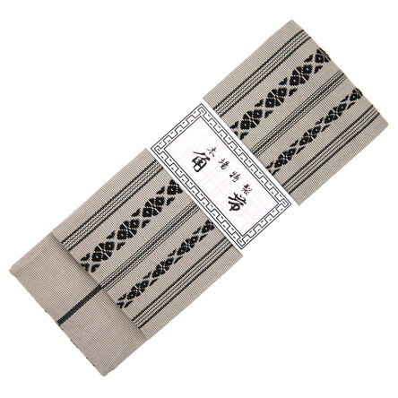 iaido kaku obi SUPREME light grey cotton