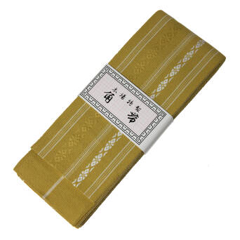 iaido kaku obi SUPREME mustard cotton