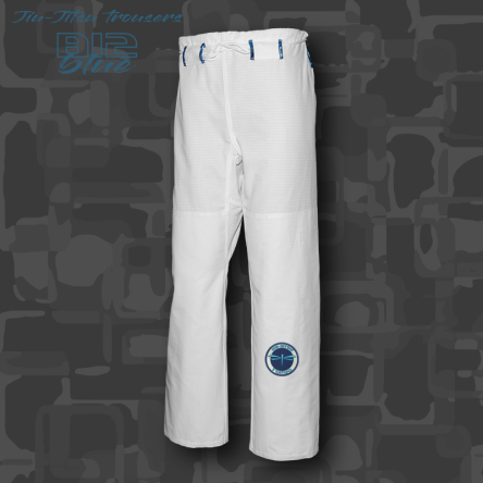 spodnie BJJ / Jiu-jitsu B12-blue RIPSTOP, białe, (27 rozmiarów)