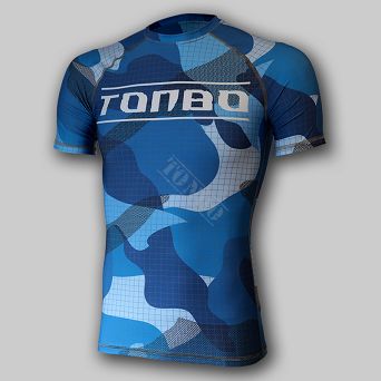 rashguard CAMO-BLUE, krótki rękaw