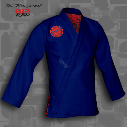 BJJ / Jiu-Jitsu B12-RED jacket, blue, 580gsm (27 sizes)